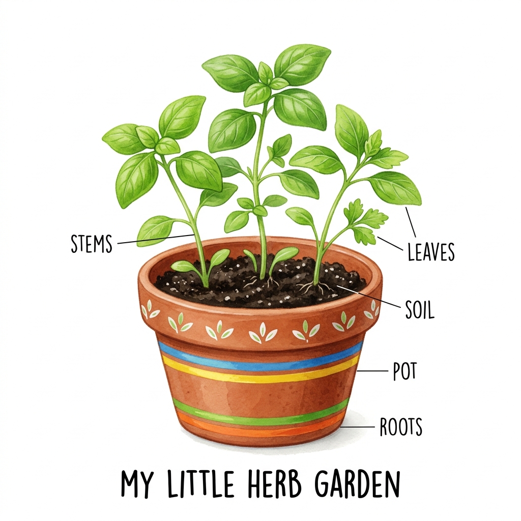 Herbs in pot